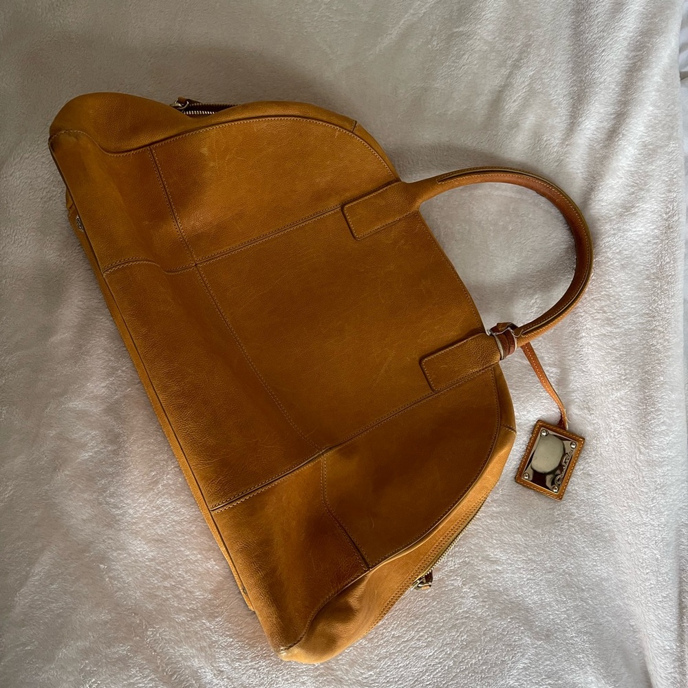 Oscar De La Renta Leather Travel Weekender